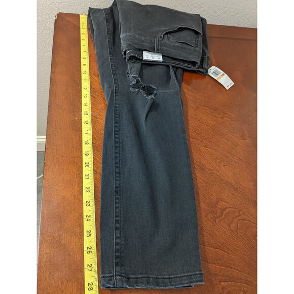 Seven7 Skinny Jeans 14W Black Distressed Tummyless High Rise Contoured Fit Slim - Picture 12 of 14